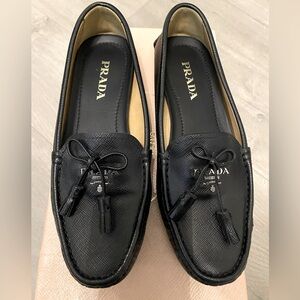 Vintage Prada Leather Loafers, Like New